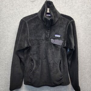 Patagonia Re-Tool Snap-T Pullover Womens Small Black Fleece Jacket 25442
